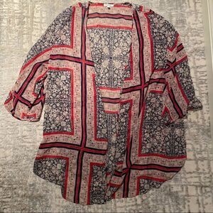 🏷️ 5 for $25 - MAURICES | Red, White & Blue Kimono L/XL